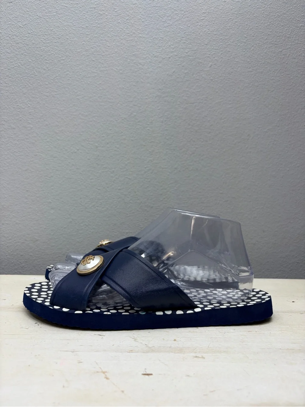Tory Burch Blue Melody Criss-Cross Slide Sandals Size 8
